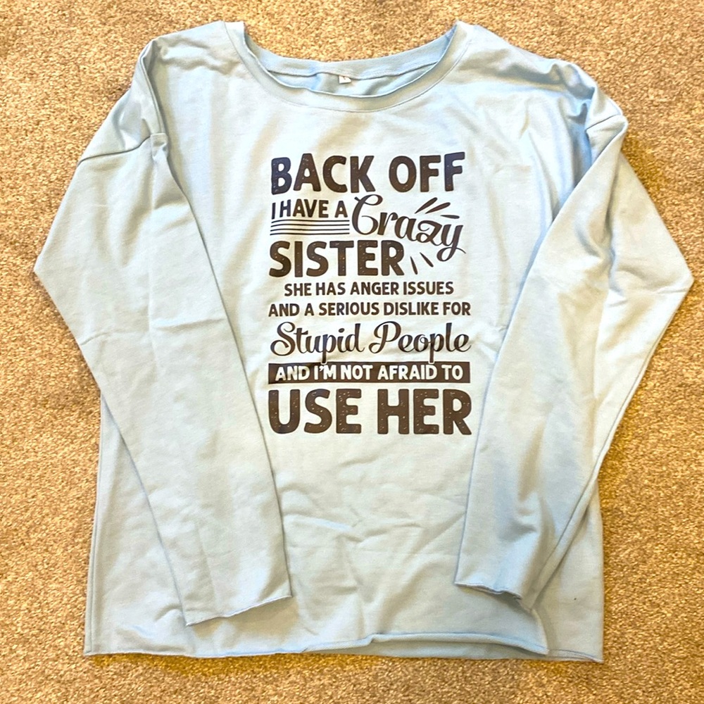 Sister graphic long sleeve tee shirt